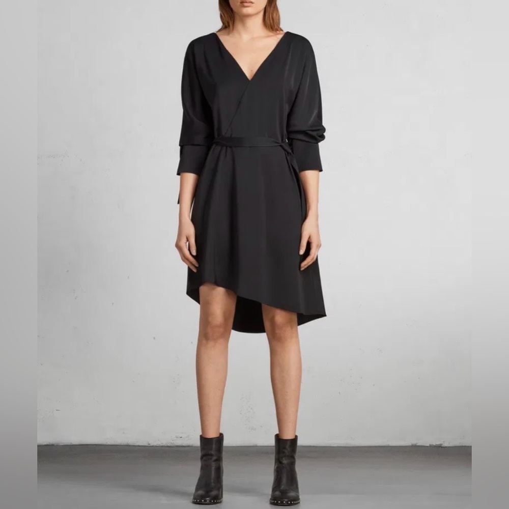 ALLSAINTS Sia Dress in Pale Pink - Picture 4 of 11